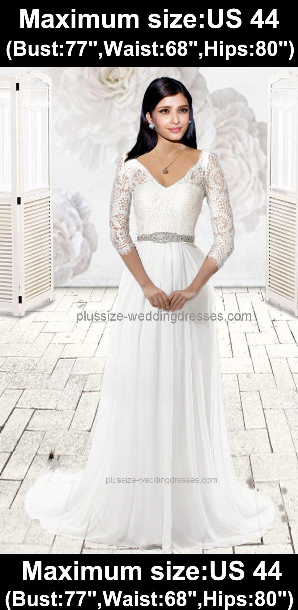 chiffon plus size wedding dresses