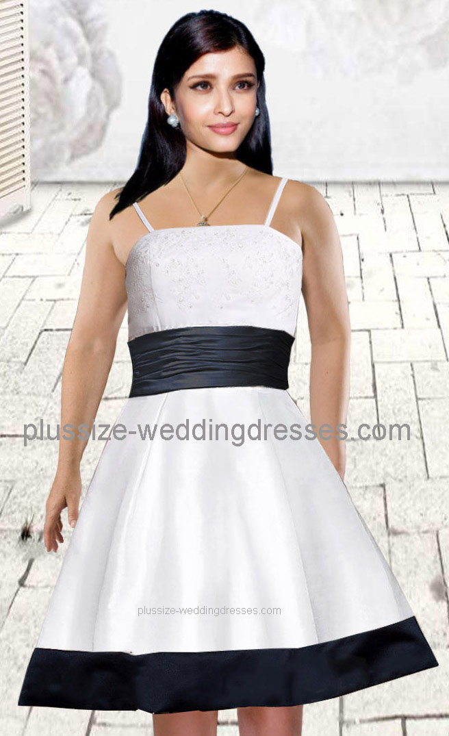 Short knee length plus size wedding dresses